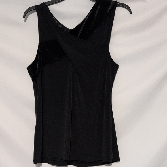 INC International Concepts Black Asymmetrical Draped Tank Top XL - Picture 5 of 6